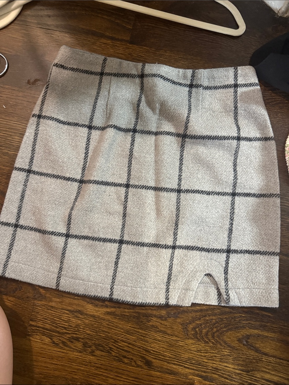 Lulu's Gray Windowpane Plaid Mini Skirt